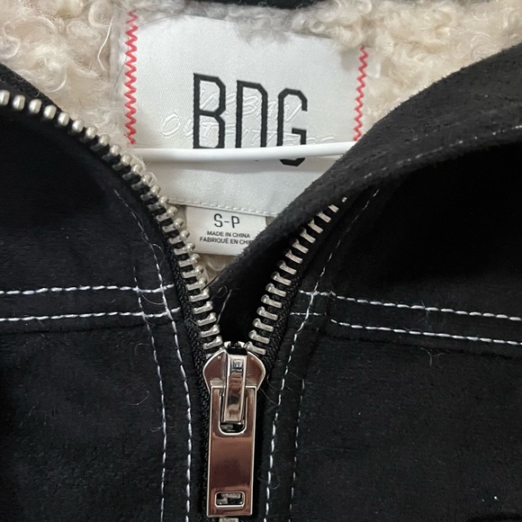 Urban Outfitters BDG Black August Faux Suede Bomber Jacket - Picture 3 of 8